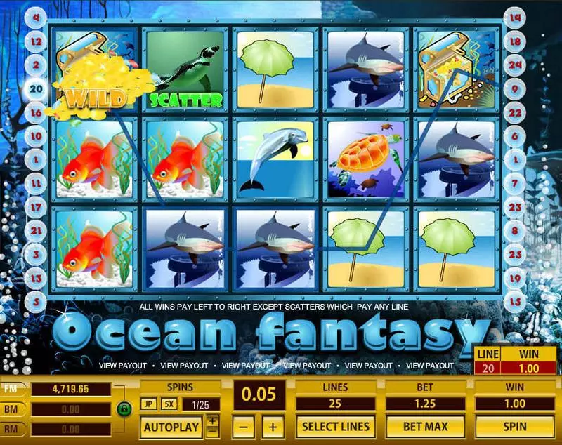 Ocean Fantasy slots Main Screen Reels
