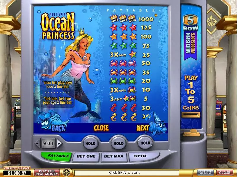 Ocean Princess slots Info and Rules