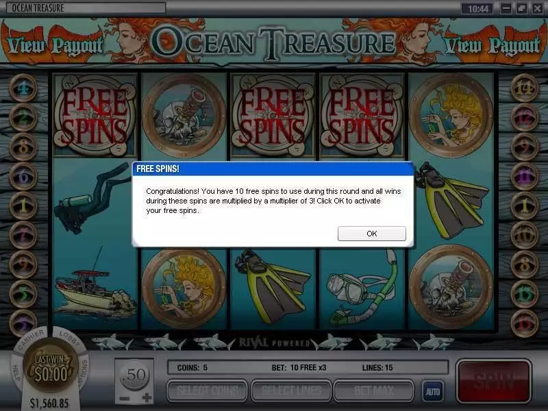 Ocean Treasure slots Bonus 1