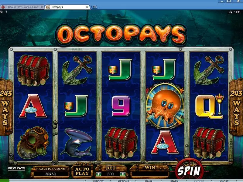 Octopays slots Main Screen Reels