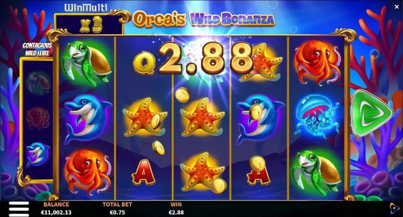 Orca's Wild Bonanza slots Winning Screenshot