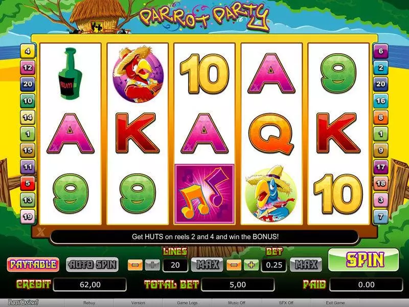 Parrot Party slots Main Screen Reels