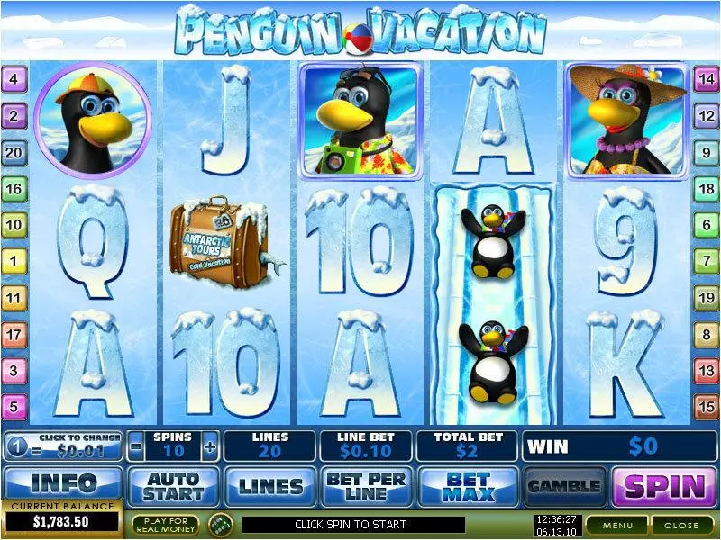 Penguin Vacation slots Main Screen Reels