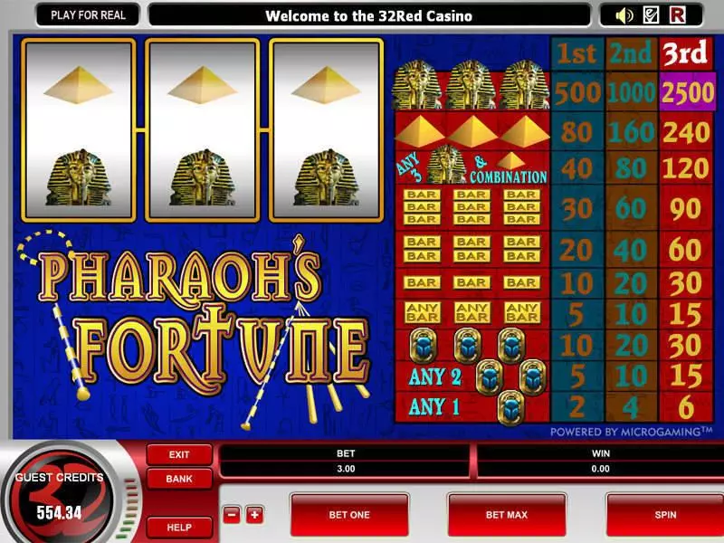 Pharaoh's Fortune slots Main Screen Reels