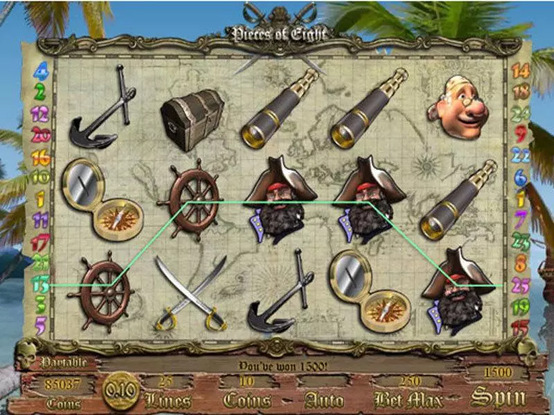 Pieces of Eight slots Main Screen Reels