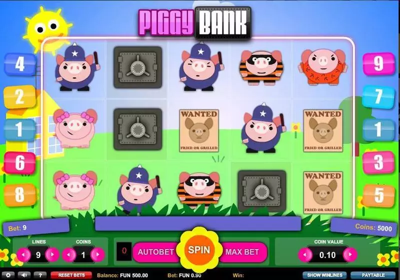 Piggy Bank slots Main Screen Reels
