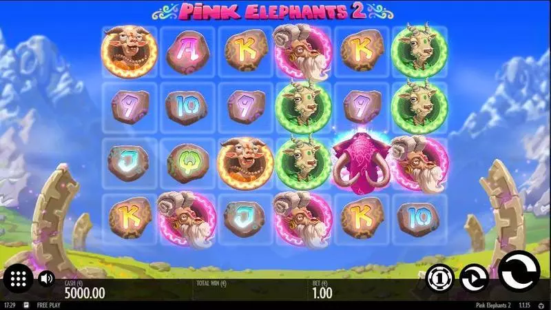Pink Elephants 2 slots Main Screen Reels