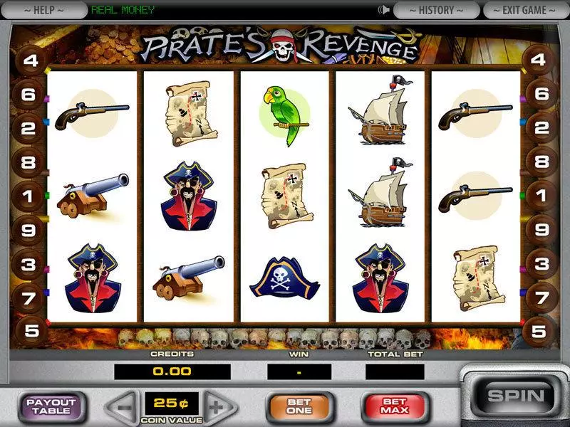 Pirate's Revenge slots Main Screen Reels