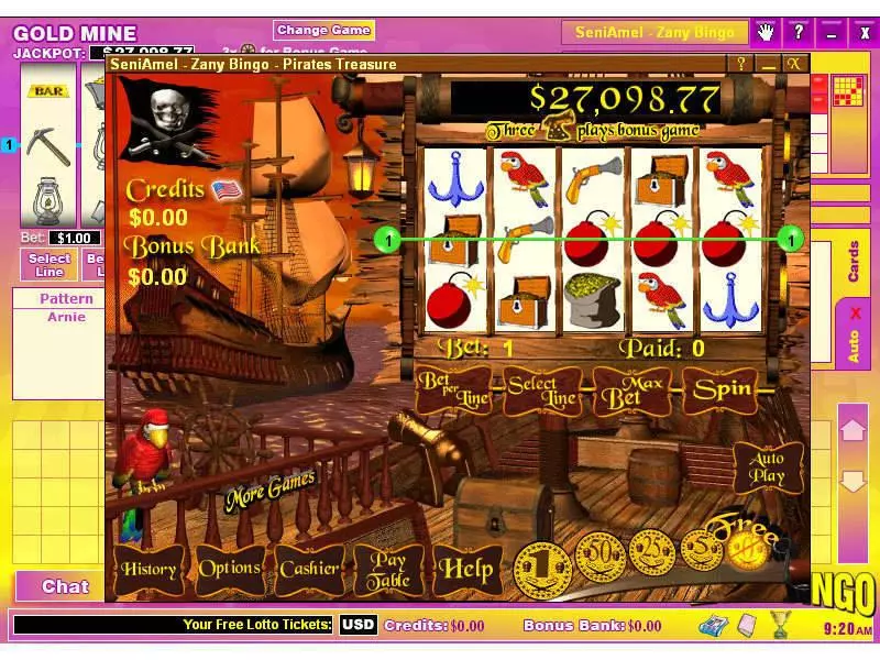Pirate's Treasure slots Main Screen Reels