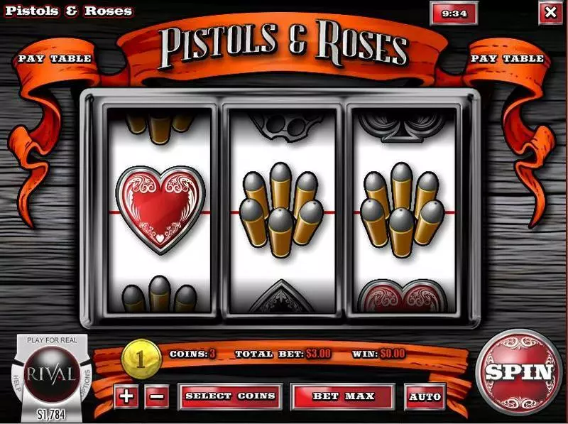 Pistols & Roses slots Main Screen Reels