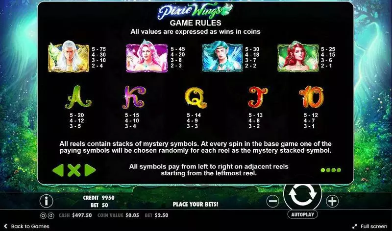 Pixie Wings slots Info and Rules