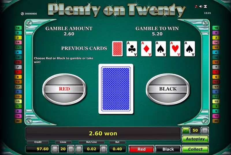 Plenty on Twenty slots Gamble Screen