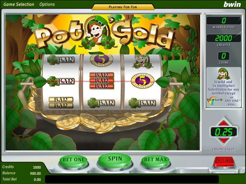 Pot O' Gold slots Main Screen Reels