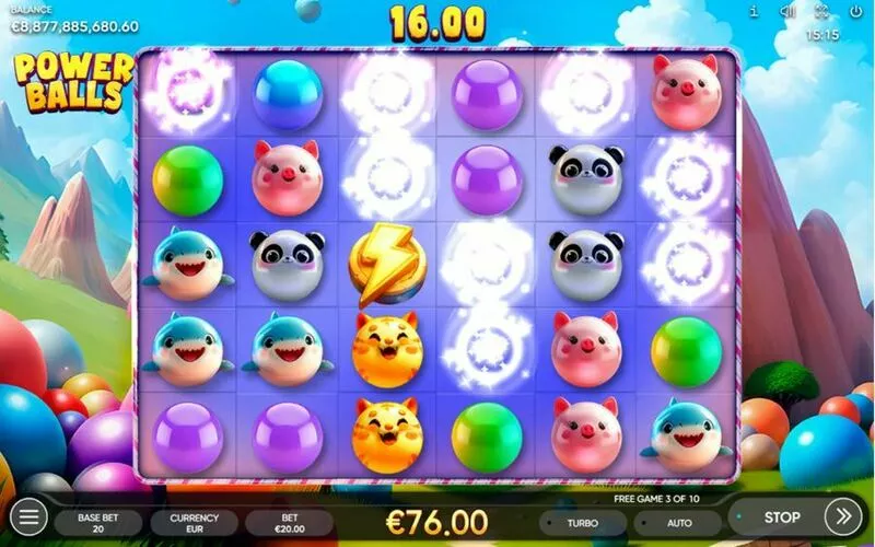 Power Balls slots Main Screen Reels