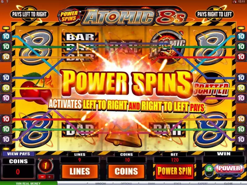 Power Spins - Atomic 8's slots Bonus 1
