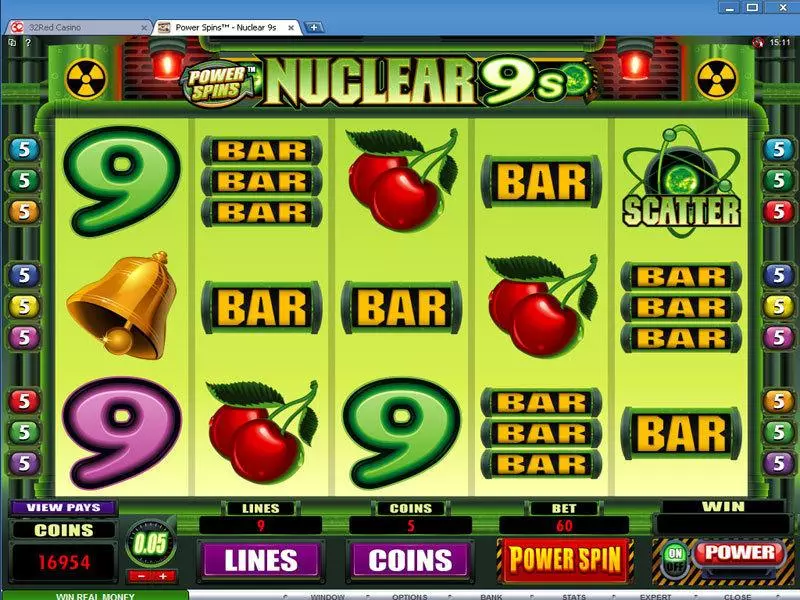 Power Spins - Nuclear 9's slots Main Screen Reels