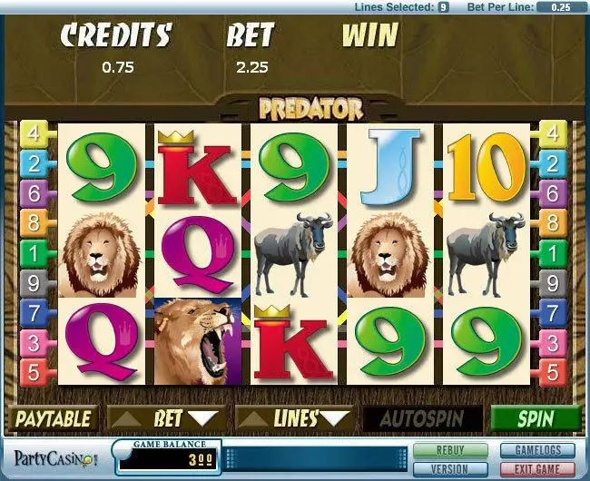 Predator slots Main Screen Reels