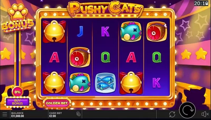 Pushy Cats slots Main Screen Reels