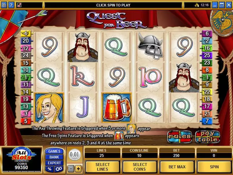 Quest for Beer slots Main Screen Reels