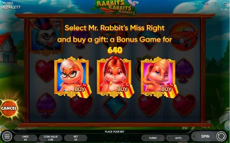 Rabbits, Rabbits, Rabbits! slots Bonus 1
