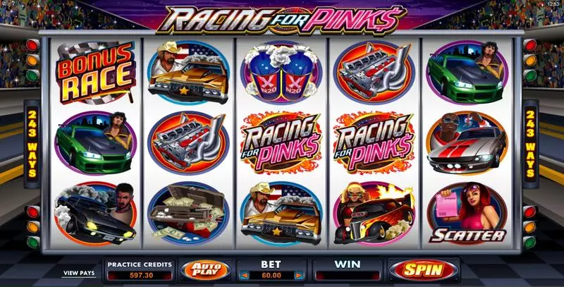 Racing For Pinks slots Main Screen Reels