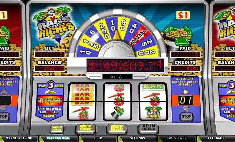 Rags to Riches 1 Line slots Main Screen Reels