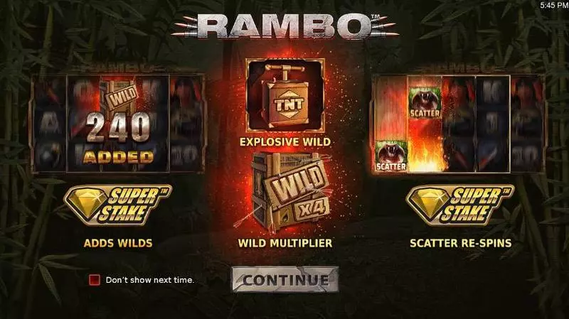 Rambo slots Info and Rules