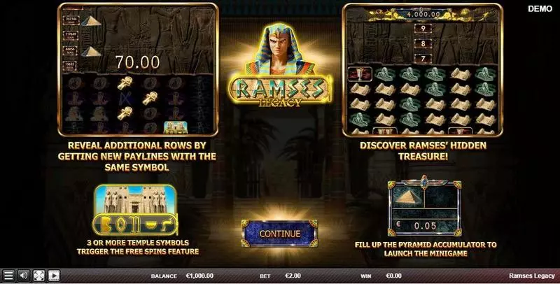 Ramses Legacy slots Info and Rules