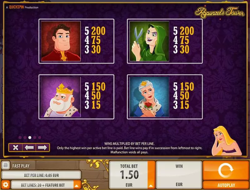 Rapunzel's Tower slots Info and Rules