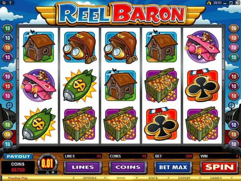 Reel Baron slots Main Screen Reels