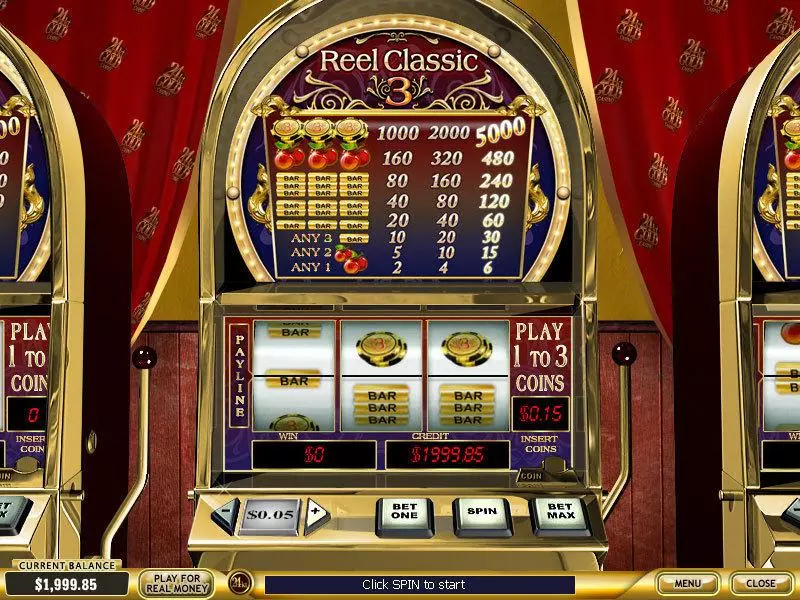 Reel Classic 3 Casino slots Main Screen Reels