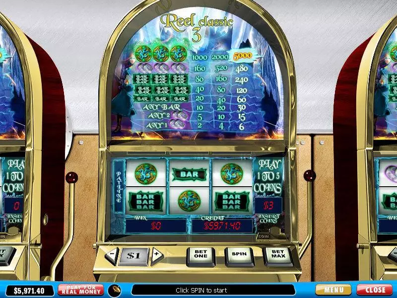 Reel Classic 3 Fantasy slots Main Screen Reels