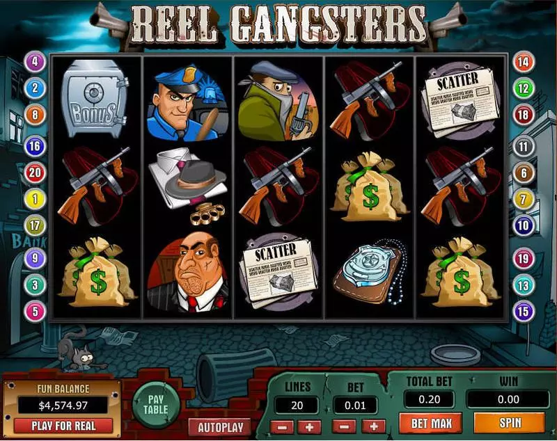 Reel Gangsters slots Main Screen Reels