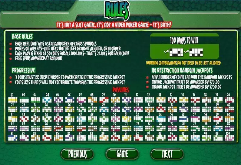 Reel Poker slots Info and Rules