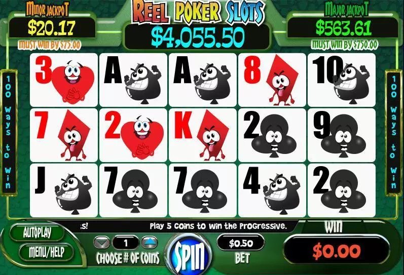 Reel Poker slots Main Screen Reels