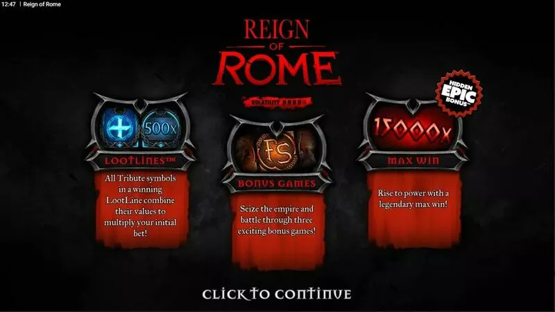 Reign of Rome slots Info and Rules