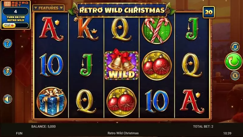 Retro Wild Christmas slots Main Screen Reels