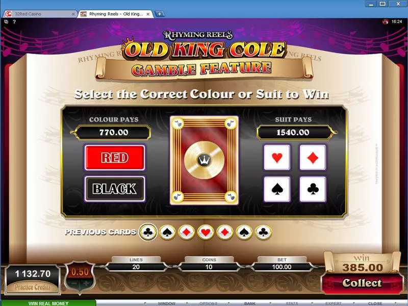 Rhyming Reels - Old King Cole slots Gamble Screen