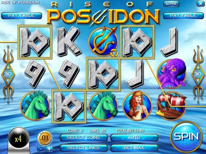 Rise of Poseidon slots Main Screen Reels