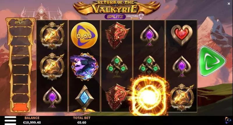 Rise of the Valkyrie Splitz Lightning Chase slots Main Screen Reels