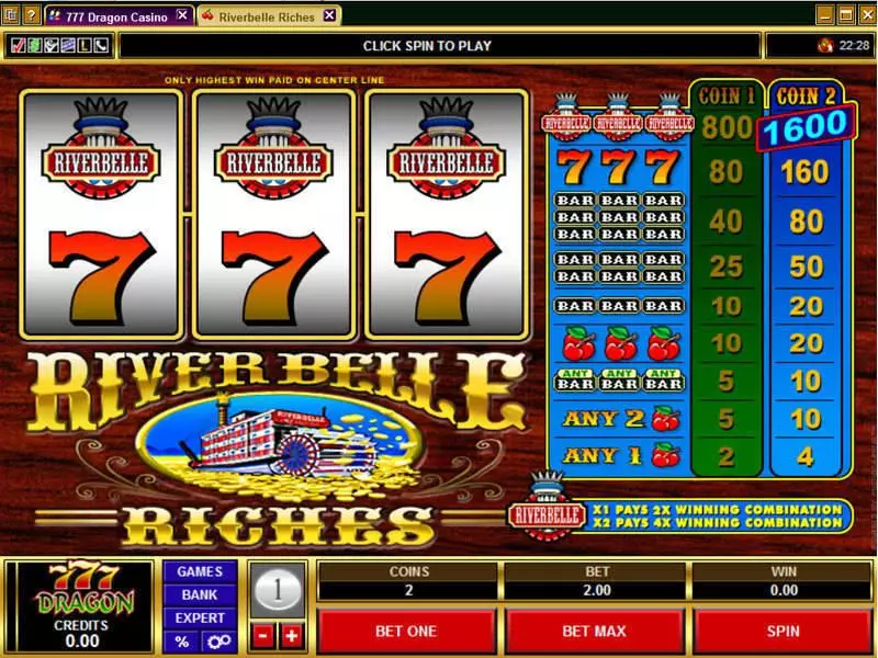 River Belle Riches slots Main Screen Reels