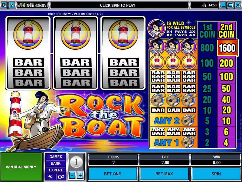Rock the Boat slots Main Screen Reels