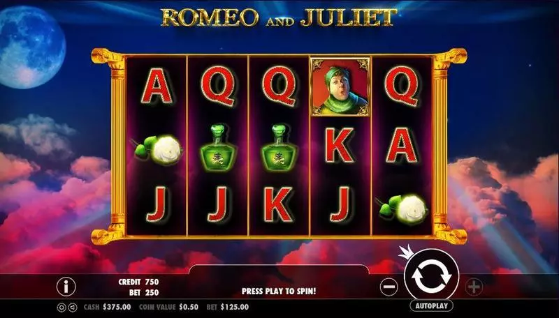Romeo and Juliet slots Main Screen Reels