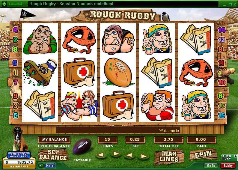 Rough Rugby slots Main Screen Reels