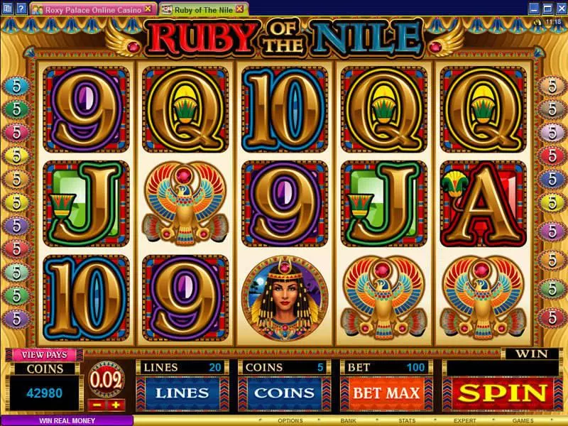 Ruby of the Nile slots Main Screen Reels