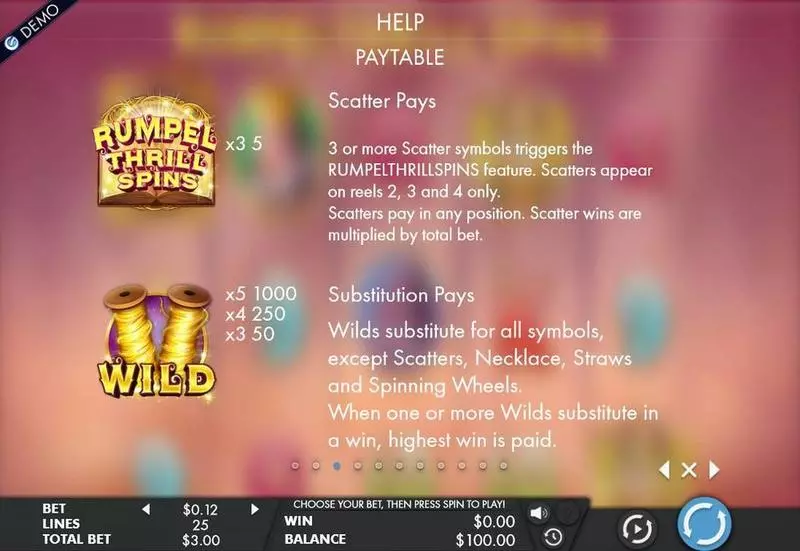 RumpelThrillSpins slots Info and Rules