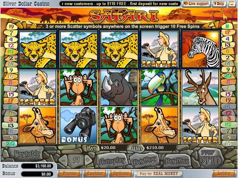 Safari slots Main Screen Reels