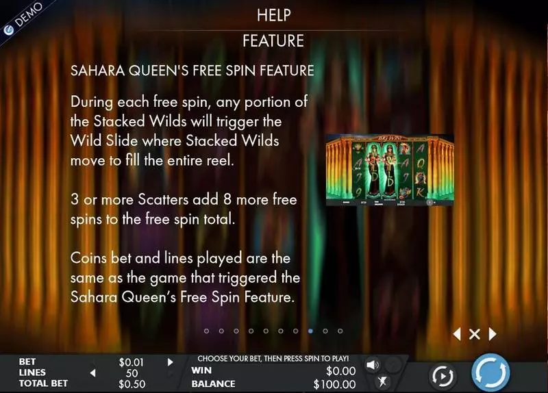 Sahara Queen slots Info and Rules