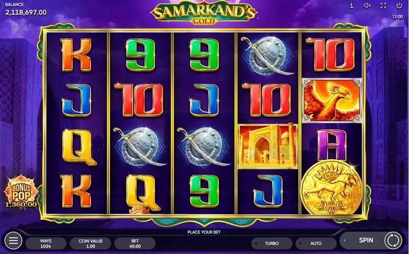 Samarkand's Gold slots Main Screen Reels