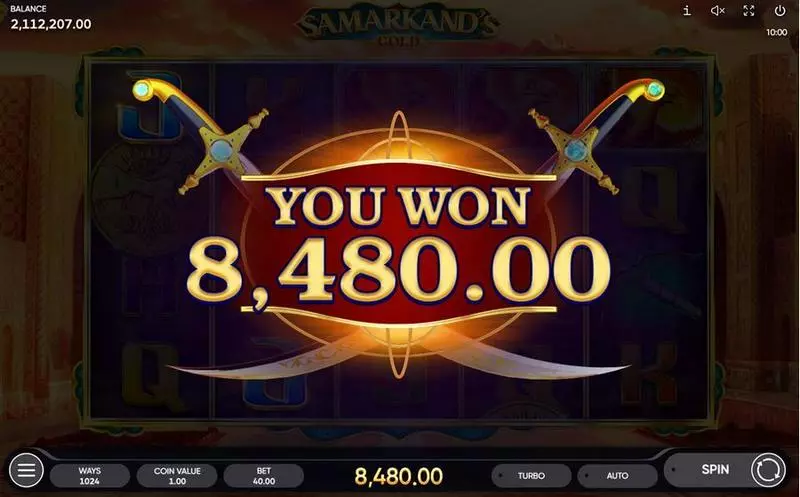 Samarkand's Gold slots Winning Screenshot